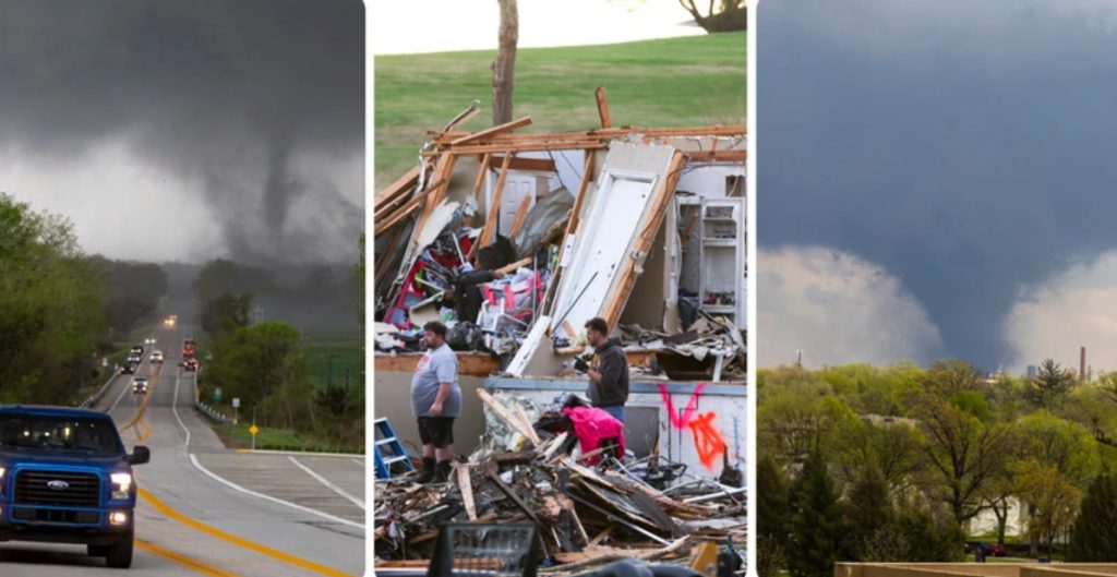 (Фото+видео) Серија торнада беснеат низ Америка: ветерот дигна вагони од пруга, уништени стотици домови