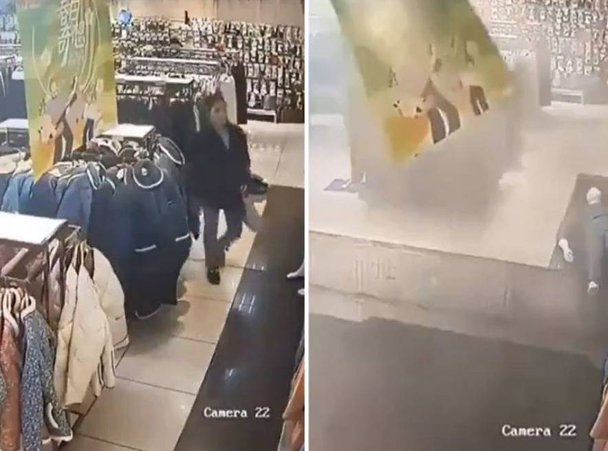 (Видео) Хорор во трговски центар: наеднаш се урна подот, „проголта“ половина продавница, пропадна и жена