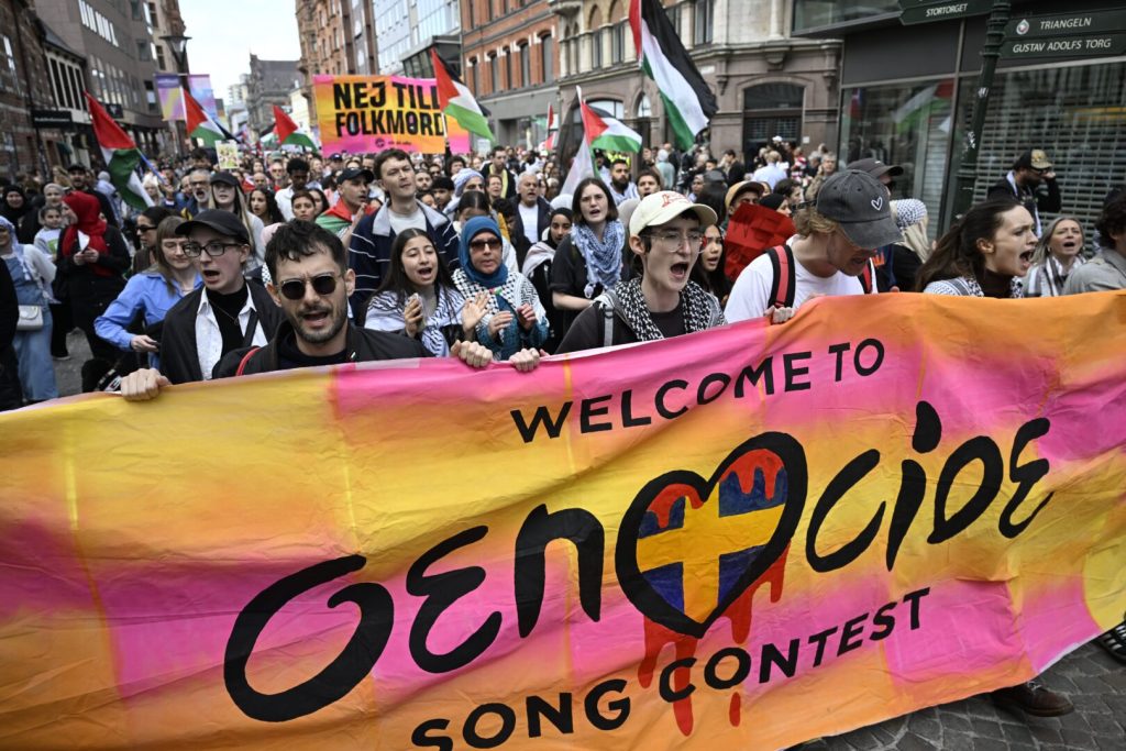 Големи пропалестински протести во Малме пред евровизиското финале, се бара исклучување на Израел од натпреварот