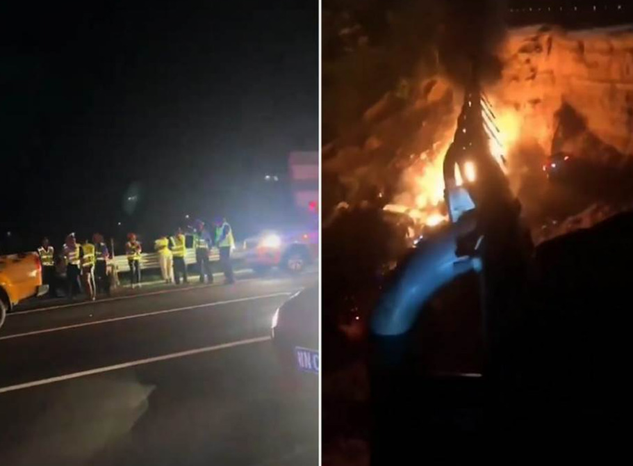 (Видео) Се урна автопат во Кина: возила паднаа во провалија, десетици мртви