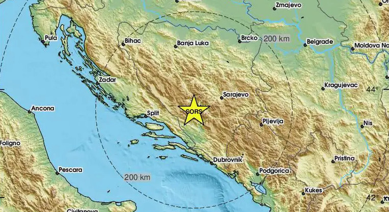 Земјотрес во Босна и Херцеговина, се почувствува и низ цела Хрватска