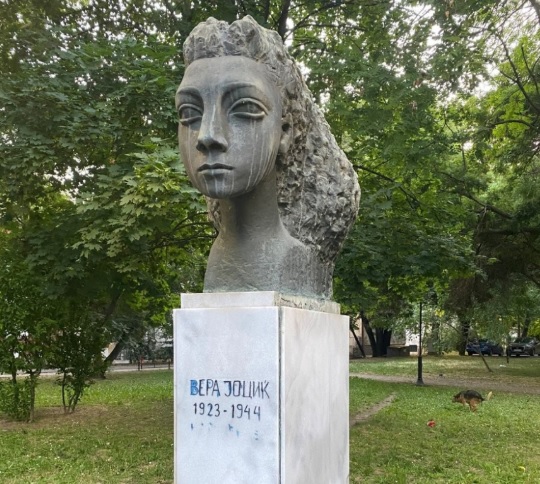 Украдена бистата на народниот херој Вера Јоциќ од парк во скопски Центар