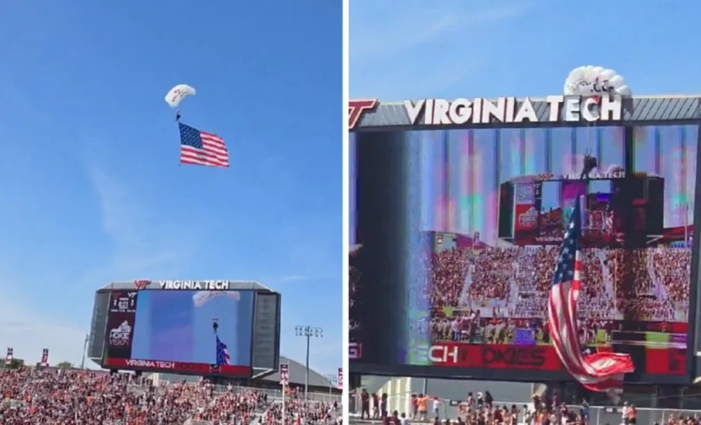 (Видео) Падобранец удри во семафор на стадион во САД, натпреварот одложен