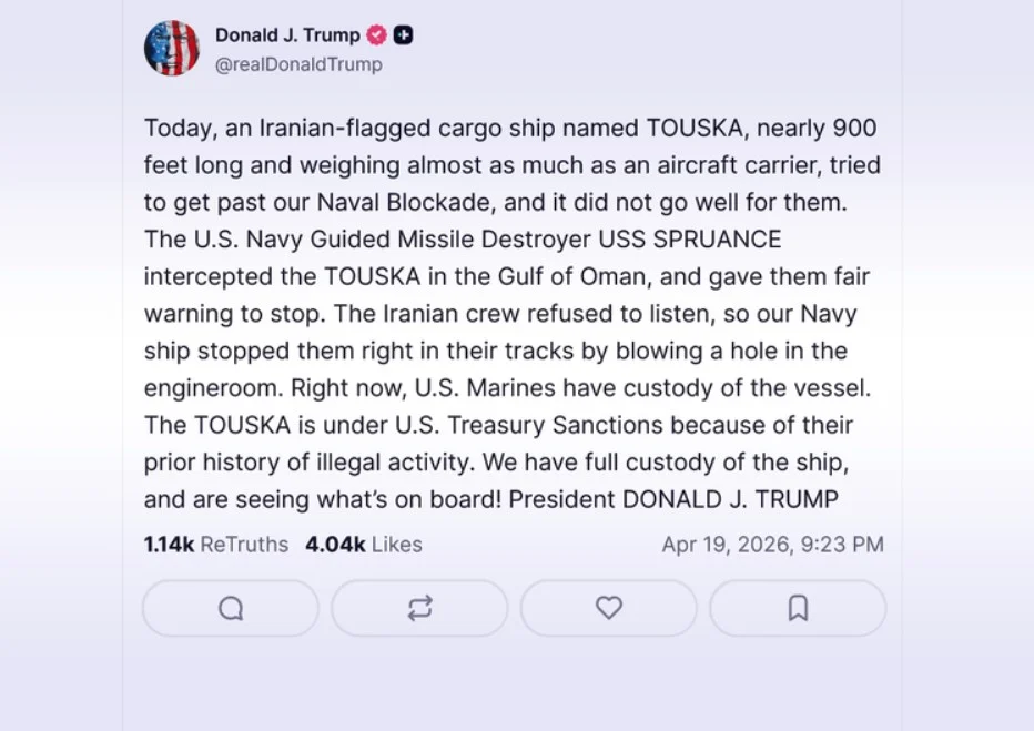 (Видео) Трамп: Американските маринци запленија ирански брод во Ормускиот теснец