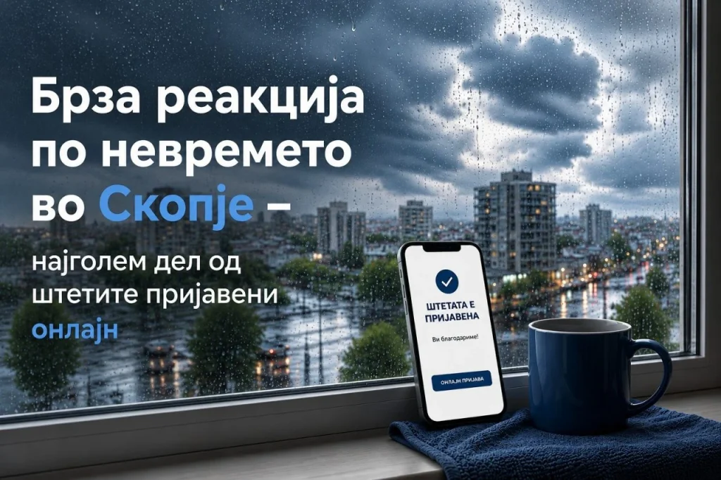Брза реакција по невремето во Скопје – најголем дел од штетите пријавени онлајн